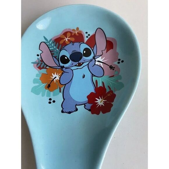 Disney Lilo And Stitch Hibiscus Floral Ceramic Spoon Rest NEW - Picture 2 of 8